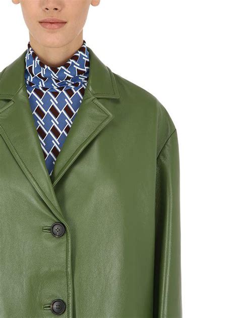 prada leather type|Prada leather jacket green.